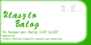 ulaszlo balog business card